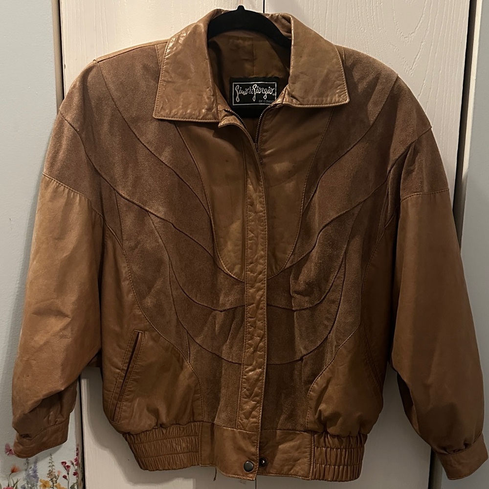 Vintage Gino di Georgio by COMINT Brown Leather Jacket size Large